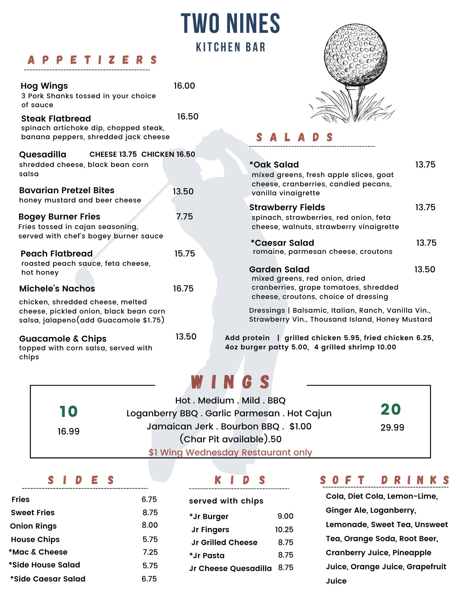 Two Nines Kitchen and Bar Menu